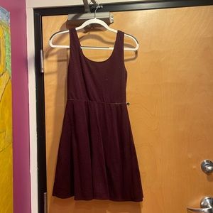 Textured burgundy dress